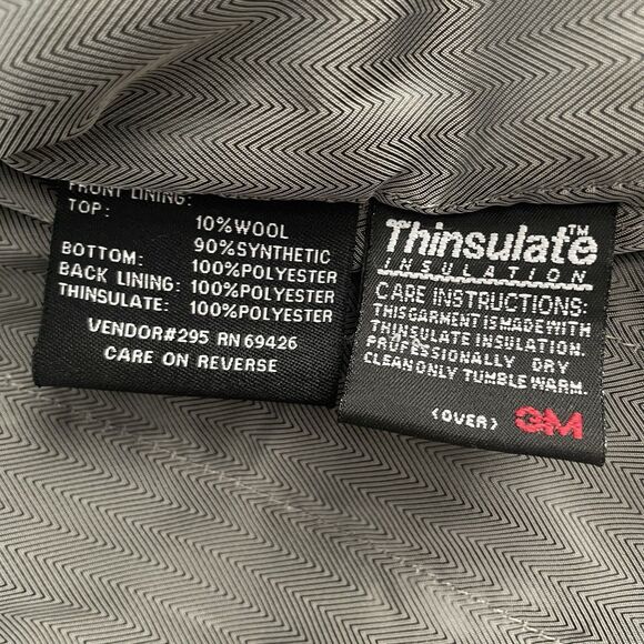 Wilsons Leather Coat Thinsulate Insulated *Zips Out* Black Button Front Size XL - Picture 10 of 16